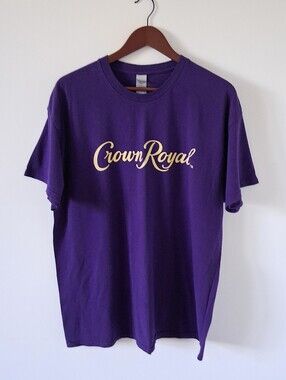 Crown Royale Dark Purple Mens Tee Shirt XL New Logo Tee 100% Cotton Gildan